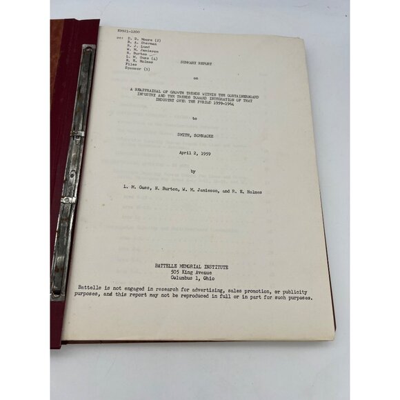 1959 Reappraisal Of Growth Trends Containerboard Industry Report Smith Schnacke - Picture 3 of 9